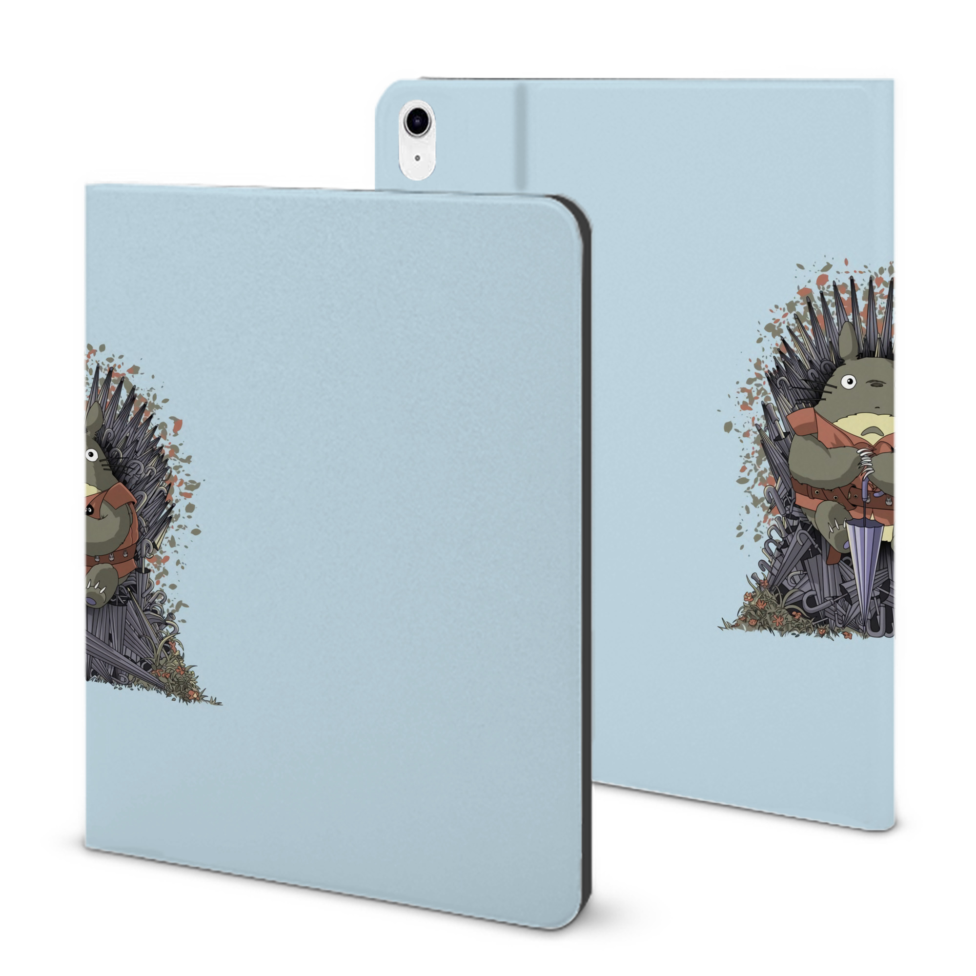 （画像用） となりのトトロ 草壁メイ 草壁サツキ My Neighbor Totoro Satsuki Kusakabe Mei Kusakabe IPad ケース ブック型 PUレザー TPU 耐衝撃 軽量 薄型 ペン収納なし 全面保護 IPad 各モデル対応